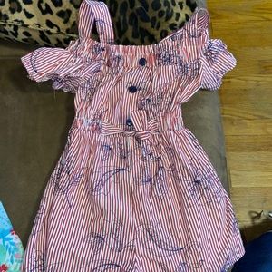 Girls red white blue dress
